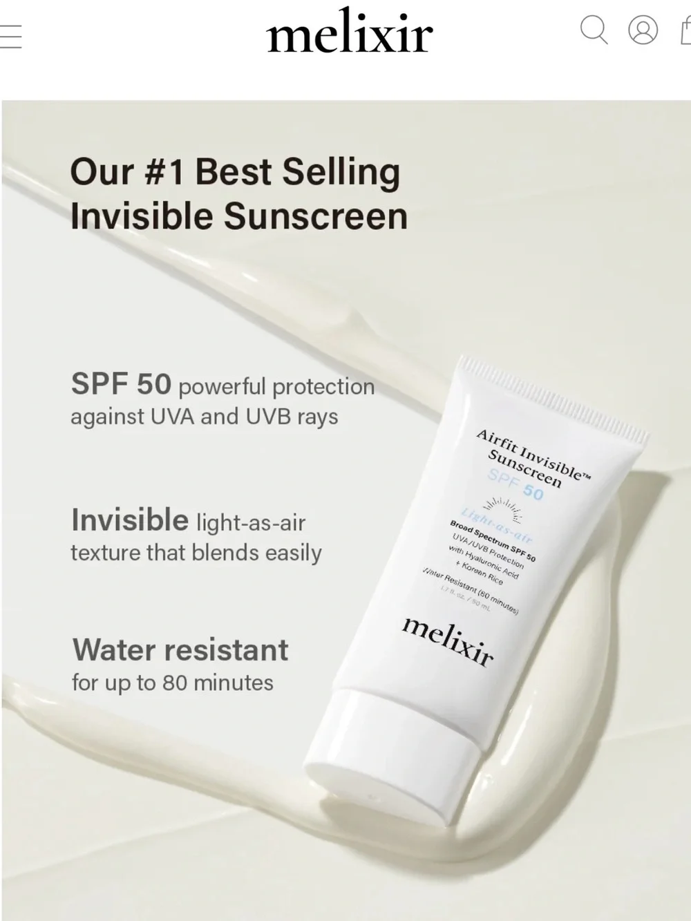 ❤️ Airfit Invisible™ Sunscreen SPF 50